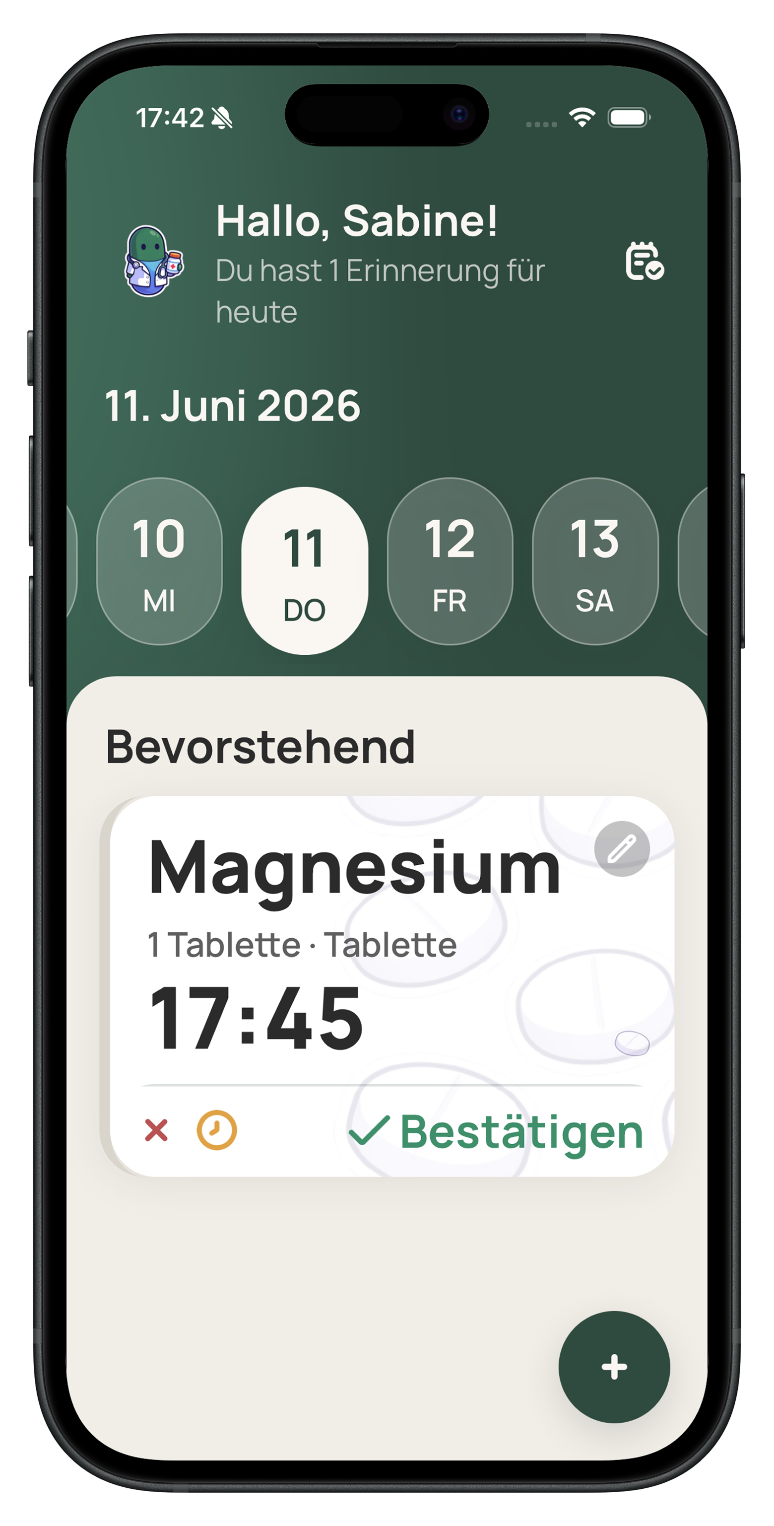 Der Startbildschirm der Carely-App